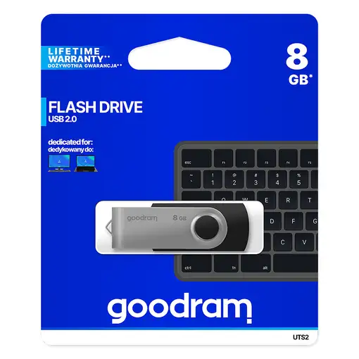 Goodram UTS2 unidad flash USB 8 GB USB tipo A 2.0 Negro