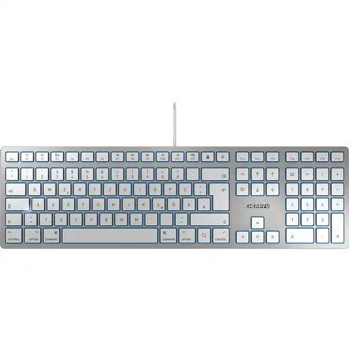 CHERRY KC 6000 SLIM FOR MAC teclado Oficina USB QWERTZ Alemán Plata