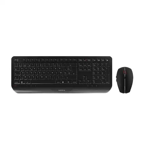 CHERRY Gentix Desktop teclado Ratón incluido Oficina RF inalámbrico Suizo Negro