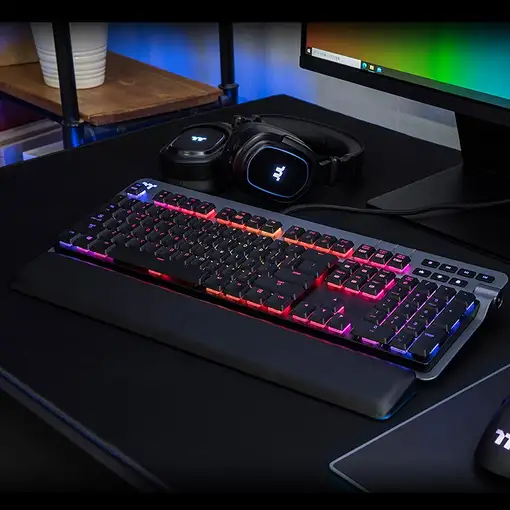 Thermaltake ARGENT K6 RGB teclado Juego USB QWERTZ Alemán Titanio