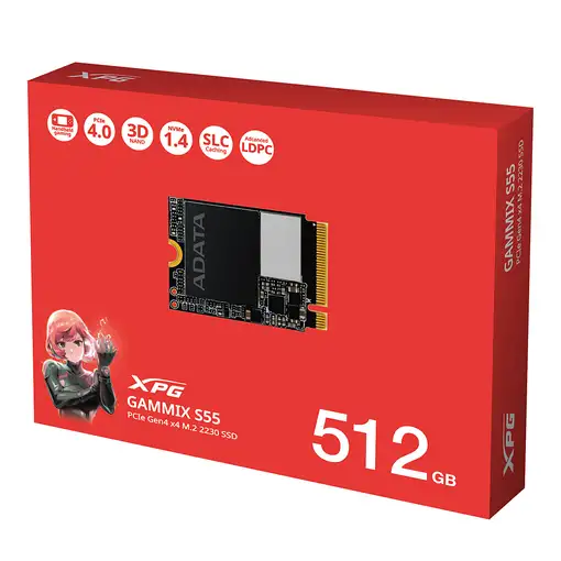 ADATA SGAMMIXS55-512G-C unidad de estado sólido 512 GB M.2 PCI Express 4.0 NVMe 3D