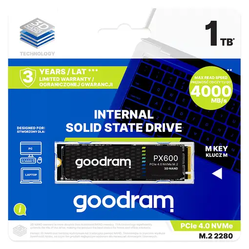 Goodram SSDPR-PX600-1K0-80 unidad de estado sólido 1 TB M.2 PCI Express 4.0 NVMe 3