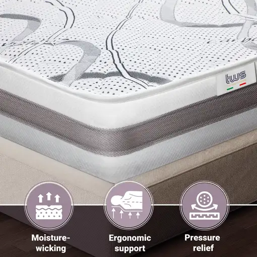 The White Stone Colchón Carbon Individual 95x220 Memory|H25cm|M. in Italy
