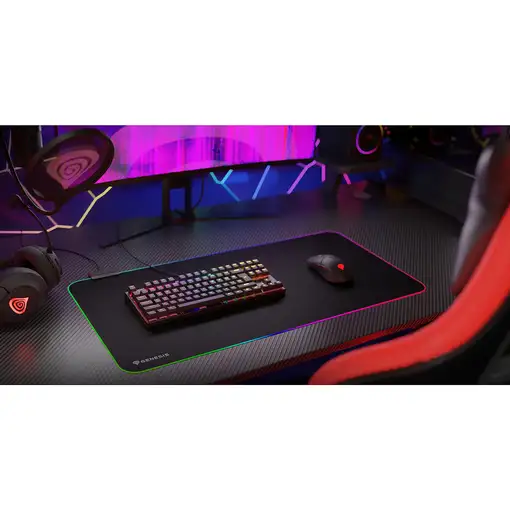 GENESIS Boron 500 XXL RGB Alfombrilla de ratón para juegos Negro