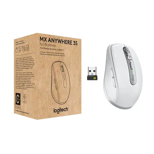 Logitech MX Anywhere 3S for Business ratón Oficina mano derecha RF Wireless + Blue