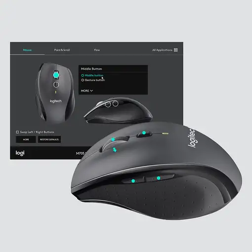 Logitech Customizable Mouse M705 ratón Oficina mano derecha RF inalámbrico Óptico