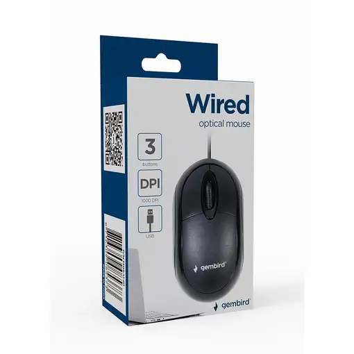 Gembird MUS-U-01 ratón Ambidextro USB tipo A Óptico 1000 DPI