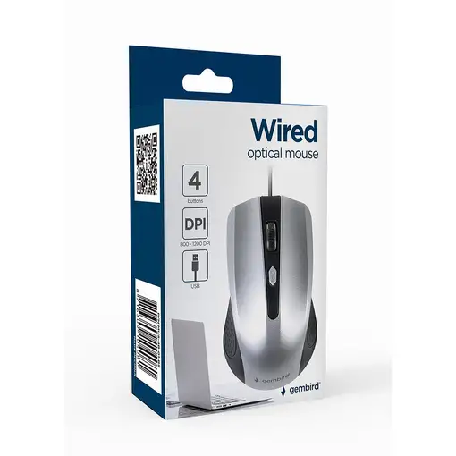 Gembird MUS-4B-01-BS ratón Oficina Ambidextro USB tipo A Óptico 1200 DPI