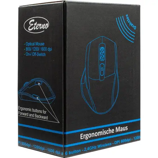 Inter-Tech M-230 ratón Oficina mano derecha RF inalámbrico Óptico 1600 DPI