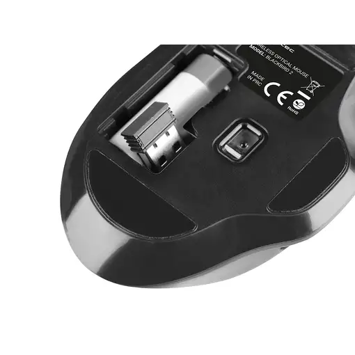 NATEC BlackBird 2 ratón Oficina Ambidextro RF inalámbrico IR LED 1600 DPI