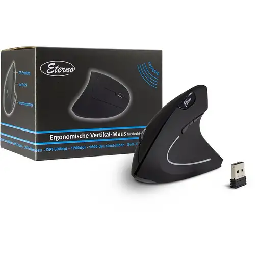Inter-Tech KM-206R ratón Oficina Ambidextro RF inalámbrico Óptico 1600 DPI