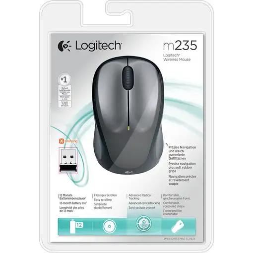 Logitech 910-002201 ratón Oficina Ambidextro RF inalámbrico Óptico 1000 DPI