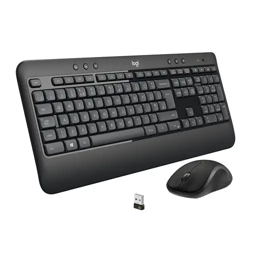 Logitech 920-008677 teclado Ratón incluido Universal USB QWERTZ Suizo Negro, Blanc