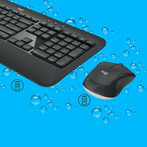 Logitech 920-008677 teclado Ratón incluido Universal USB QWERTZ Suizo Negro, Blanc