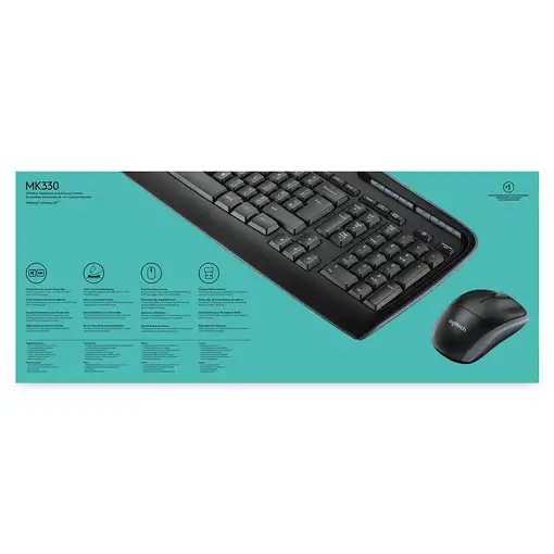 Logitech Wireless Combo MK330 teclado Ratón incluido Oficina USB QWERTY Internacio