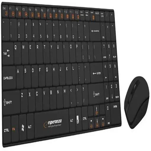 Esperanza EK122K teclado Ratón incluido RF inalámbrico QWERTY Negro