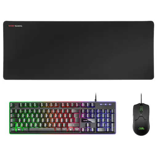 Mars Gaming MCPXBPT, Combo Teclado H-Mech FRGB, Ratón Ultraligero 10000DPI y Alfom