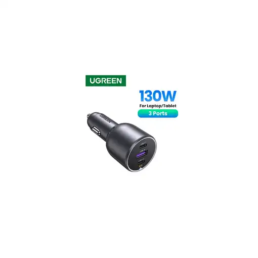 Ugreen 130W 3-Port Fast Car Char gray Auriculares, Ordenador portátil, Teléfono mó