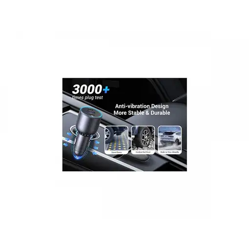 Ugreen 130W 3-Port Fast Car Char gray Auriculares, Ordenador portátil, Teléfono mó