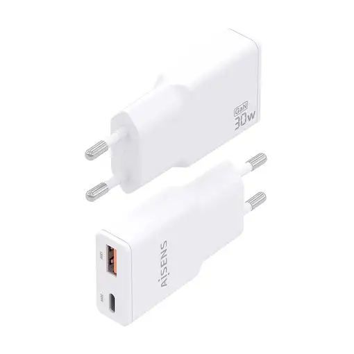 AISENS ASCH-30W2P046-W cargador de dispositivo móvil Cámara digital, MP3, MP4, Tel