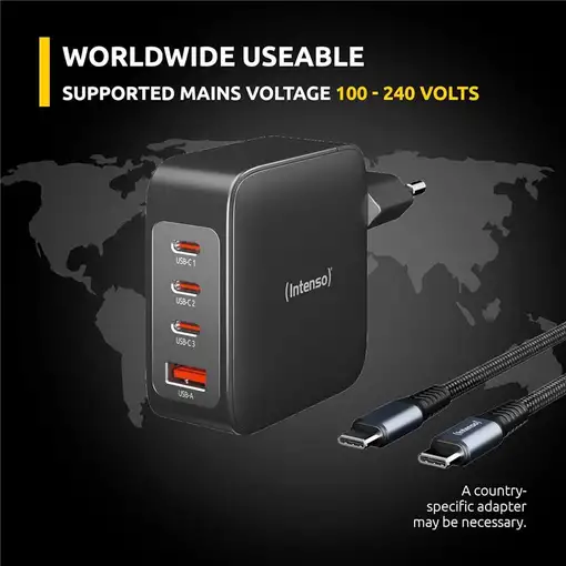 Intenso 7814010 adaptador e inversor de corriente Interior 140 W Negro