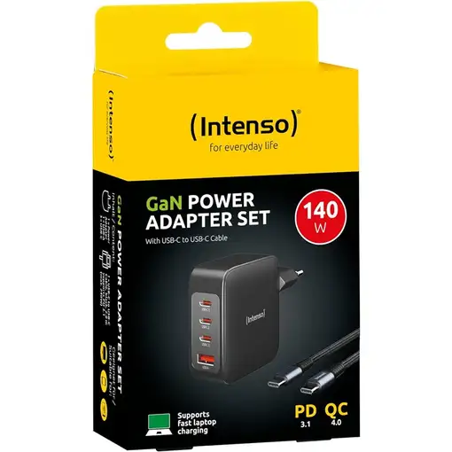 Intenso 7814010 adaptador e inversor de corriente Interior 140 W Negro