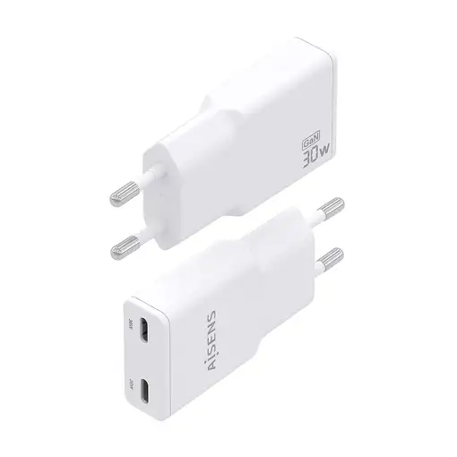 AISENS ASCH-30W2P048-W cargador de dispositivo móvil Cámara digital, MP3, MP4, Tel