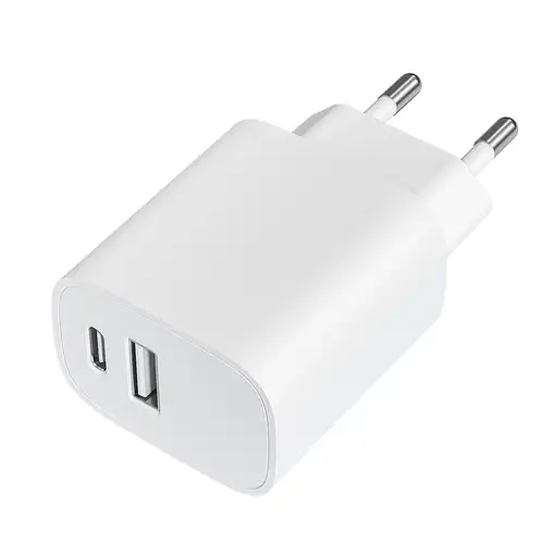 Leotec Cargador 20W 1xUSB-C PD + 1x USB-A Blanco