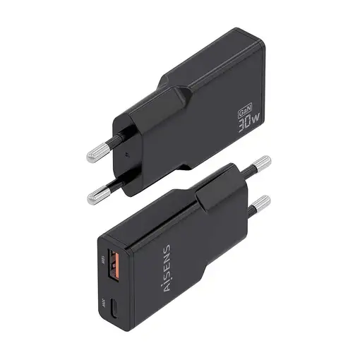 AISENS ASCH-30W2P047-BK cargador de dispositivo móvil Cámara digital, MP3, MP4, Te