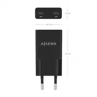 AISENS ASCH-30W2P049-BK cargador de dispositivo móvil Cámara digital, MP3, MP4, Te