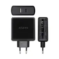 AISENS ASCH-2PD45A-BK cargador de dispositivo móvil GPS, Mando para videojuegos, M