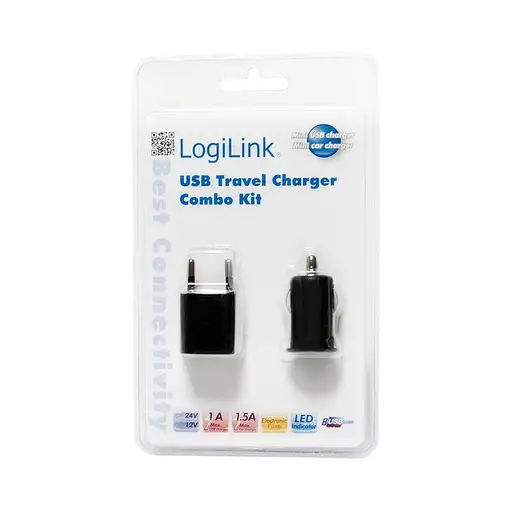 LogiLink PA0076 adaptador e inversor de corriente Auto/Interior Negro
