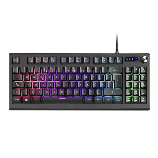 Mars Gaming MKREVOPT, Teclado H-Mech Compacto TKL y Pad Numérico, Iluminación Full