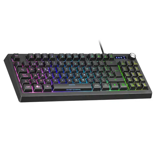Mars Gaming MKREVOPT, Teclado H-Mech Compacto TKL y Pad Numérico, Iluminación Full