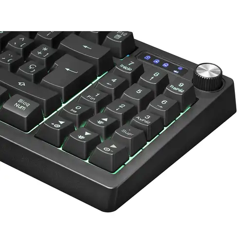 Mars Gaming MKREVOPT, Teclado H-Mech Compacto TKL y Pad Numérico, Iluminación Full