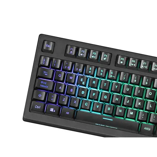 Mars Gaming MKREVOPT, Teclado H-Mech Compacto TKL y Pad Numérico, Iluminación Full