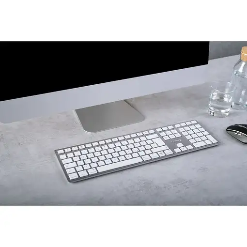 CHERRY KW 9100 SLIM FOR MAC teclado Universal USB + Bluetooth QWERTZ Alemán Plata