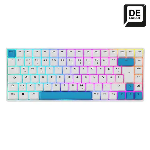 Sharkoon SKILLER SGK50 S3 PBT teclado Juego USB QWERTZ Alemán Blanco