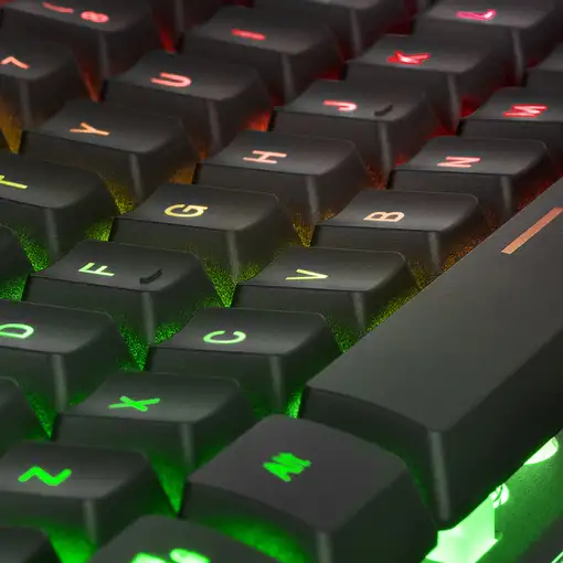 Mars Gaming MK220PT, Teclado Gaming H-Mech, FRGB Rainbow y Halo, Antighosting, Idi