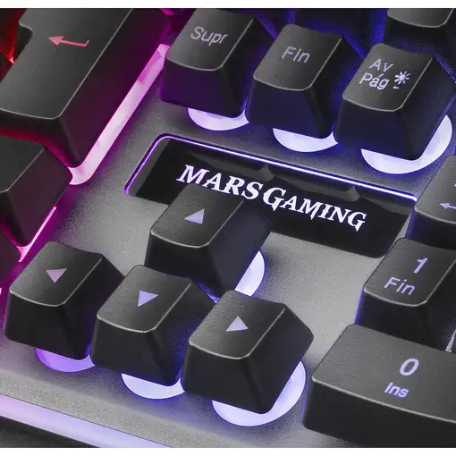 Mars Gaming MK220PT, Teclado Gaming H-Mech, FRGB Rainbow y Halo, Antighosting, Idi