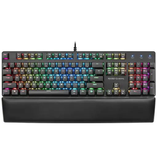 Mars Gaming MK5BPT, Teclado Mecánico RGB, Reposamuñecas Acolchado, Switch OUTEMU S