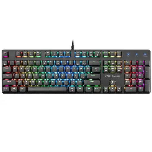 Mars Gaming MK5BPT, Teclado Mecánico RGB, Reposamuñecas Acolchado, Switch OUTEMU S