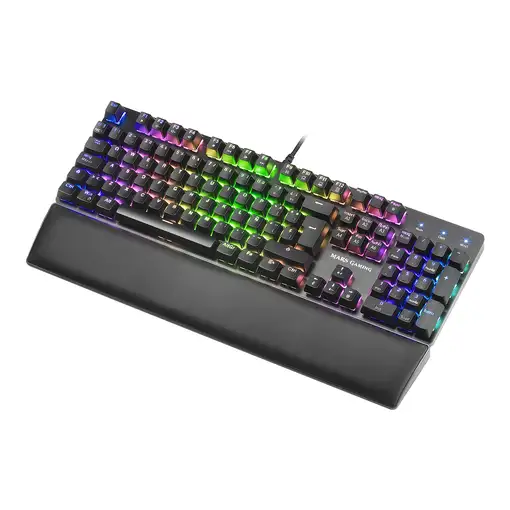 Mars Gaming MK5BPT, Teclado Mecánico RGB, Reposamuñecas Acolchado, Switch OUTEMU S