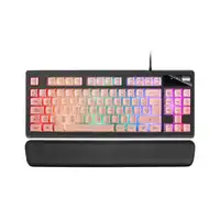 Mars Gaming MKAXPES Teclado Compacto TKL H-Mech, Iluminación RGB 9 Efectos, Reposa