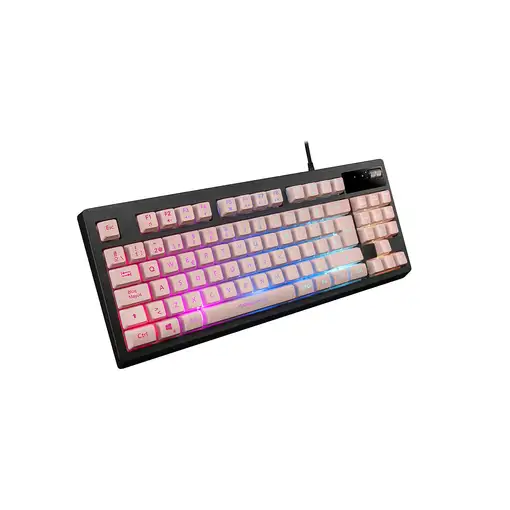 Mars Gaming MKAXPES Teclado Compacto TKL H-Mech, Iluminación RGB 9 Efectos, Reposa