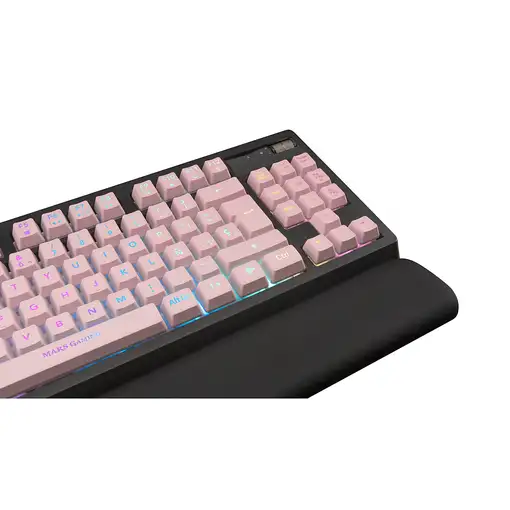 Mars Gaming MKAXPES Teclado Compacto TKL H-Mech, Iluminación RGB 9 Efectos, Reposa