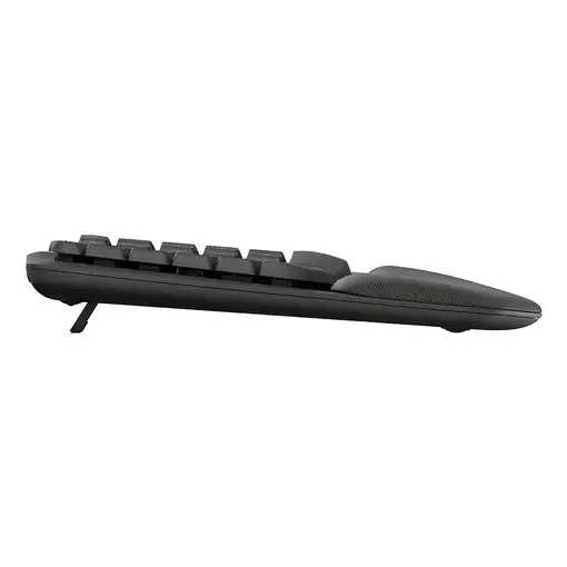 Logitech Wave Keys, teclado ergonómico inalámbrico con reposamanos acolchado, escr