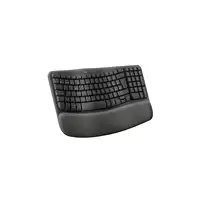 Logitech Wave Keys, teclado ergonómico inalámbrico con reposamanos acolchado, escr