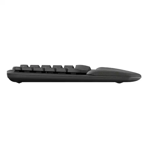 Logitech Wave Keys, teclado ergonómico inalámbrico con reposamanos acolchado, escr