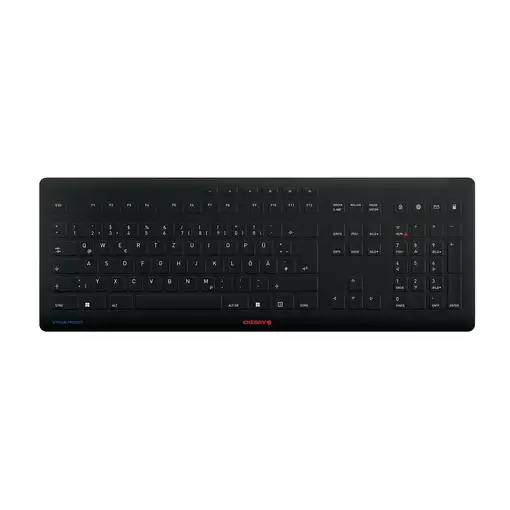 CHERRY Stream teclado Universal RF inalámbrica + USB QWERTZ Alemán Negro